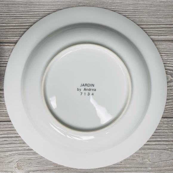 Vintage Jardin by Andrea " Sedek" Pattern Porcelain Dinner-Soup Bowls floral - Picture 4 of 7